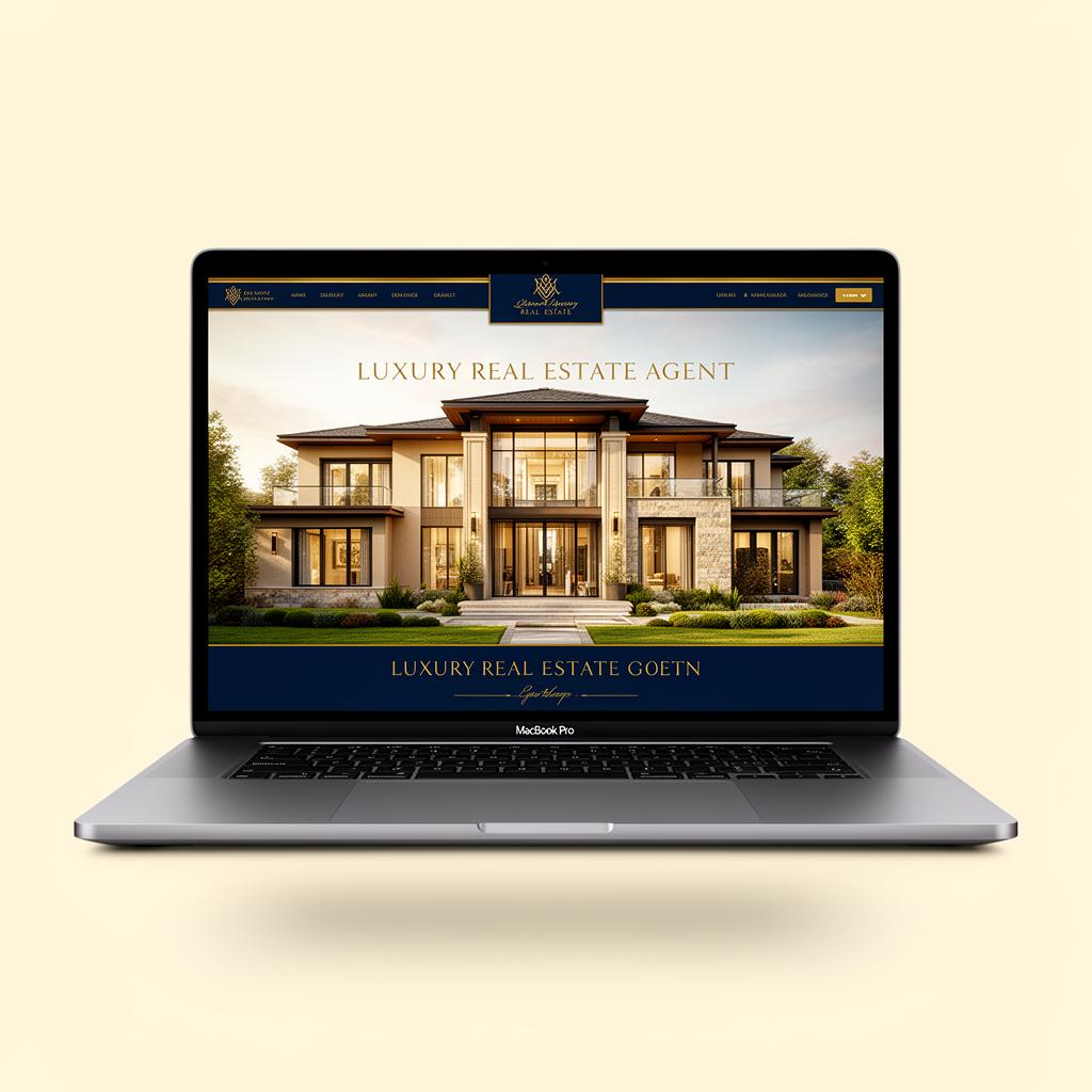 Premium real estate agent website displayed on a laptop